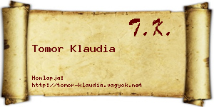 Tomor Klaudia névjegykártya