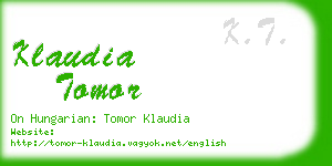 klaudia tomor business card